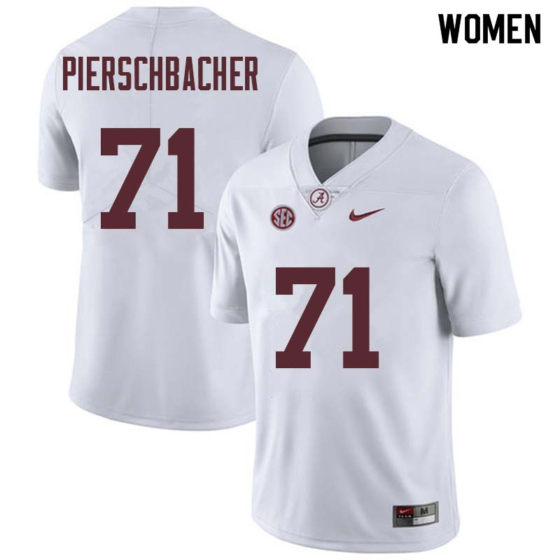 Alabama Crimson Tide Women's Ross Pierschbacher #71 White NCAA Nike Authentic Stitched College Football Jersey JK16J88JZ